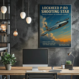 Lockheed P-80 Shooting Star Wall Art Print PosterGoat