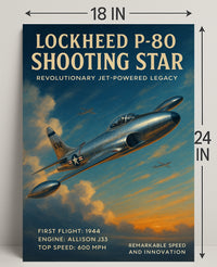 Lockheed P-80 Shooting Star Wall Art Print PosterGoat