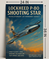 Lockheed P-80 Shooting Star Wall Art Print PosterGoat