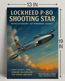 Lockheed P-80 Shooting Star Wall Art Print PosterGoat