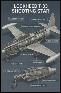 Lockheed T-33 Shooting Star Poster PosterGoat