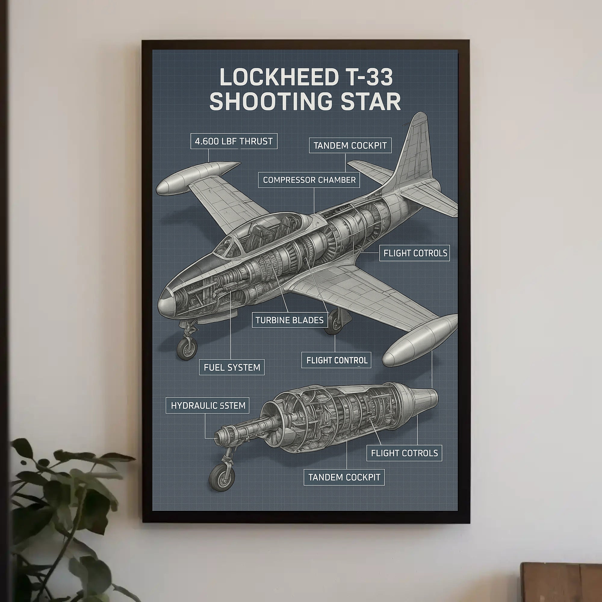 Lockheed T-33 Shooting Star Poster PosterGoat