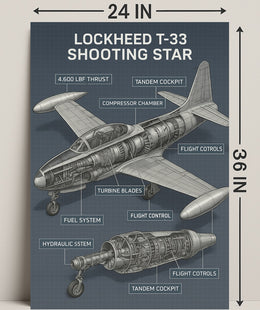 Lockheed T-33 Shooting Star Poster PosterGoat