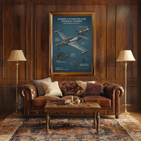 Lockheed T-33 Shooting Star Technical Cutaway Poster PosterGoat