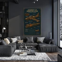 Lockheed T-33 Shooting Star Technical Poster PosterGoat