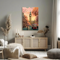London Big Ben Sunset Scene Urban or Cityscape Poster PosterGoat