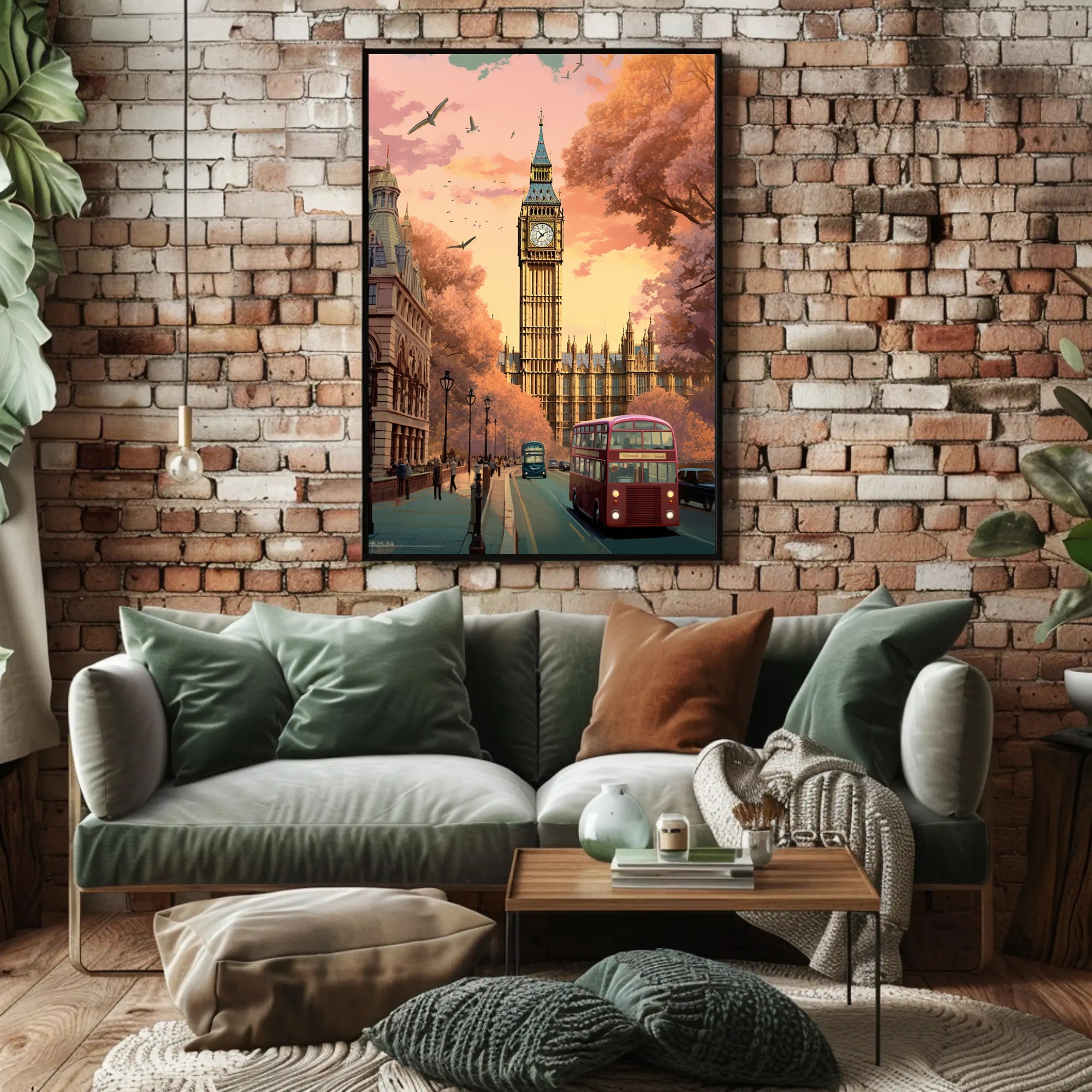 London Big Ben Sunset Scene Urban or Cityscape Poster PosterGoat