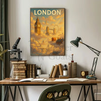 London Landmarks in Whimsical Style Travel Poster PosterGoat