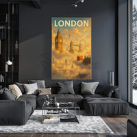 London Landmarks in Whimsical Style Travel Poster PosterGoat