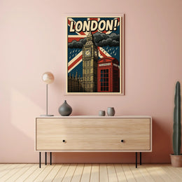 London Pop Art Cityscape Poster PosterGoat