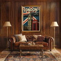London Pop Art Cityscape Poster PosterGoat