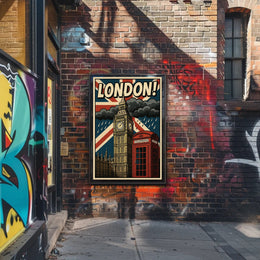 London Pop Art Cityscape Poster PosterGoat