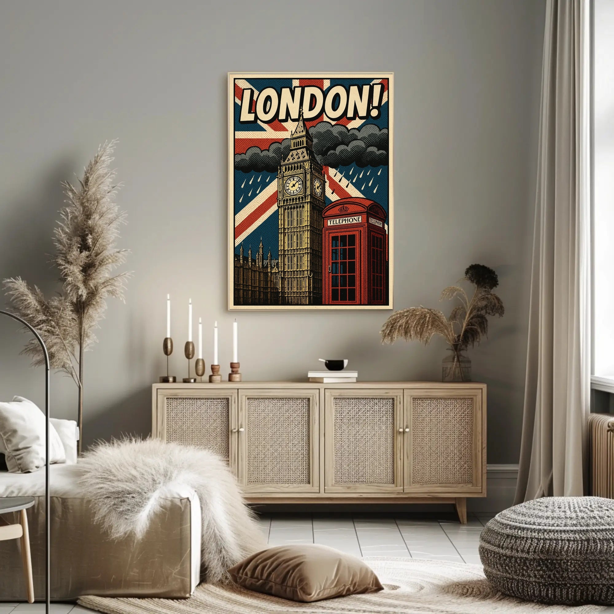 London Pop Art Cityscape Poster PosterGoat