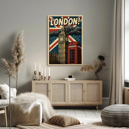London Pop Art Cityscape Poster PosterGoat