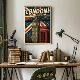 London Pop Art Cityscape Poster PosterGoat