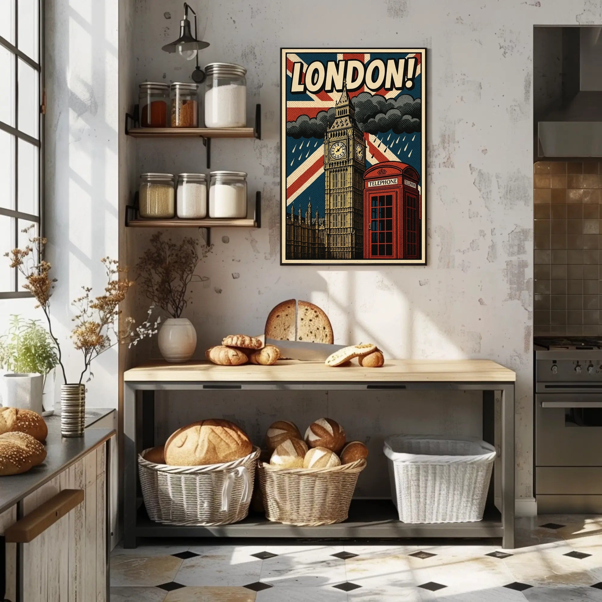 London Pop Art Cityscape Poster PosterGoat
