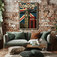 London Pop Art Cityscape Poster PosterGoat