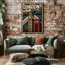 London Pop Art Cityscape Poster PosterGoat