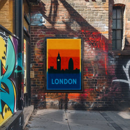 London Skyline Silhouette Modern Travel Poster PosterGoat