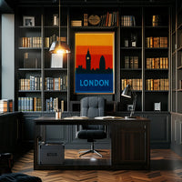 London Skyline Silhouette Modern Travel Poster PosterGoat