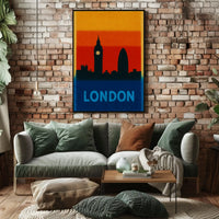 London Skyline Silhouette Modern Travel Poster PosterGoat