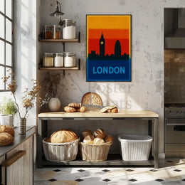London Skyline Silhouette Modern Travel Poster PosterGoat