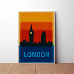 London Skyline Silhouette Modern Travel Poster PosterGoat