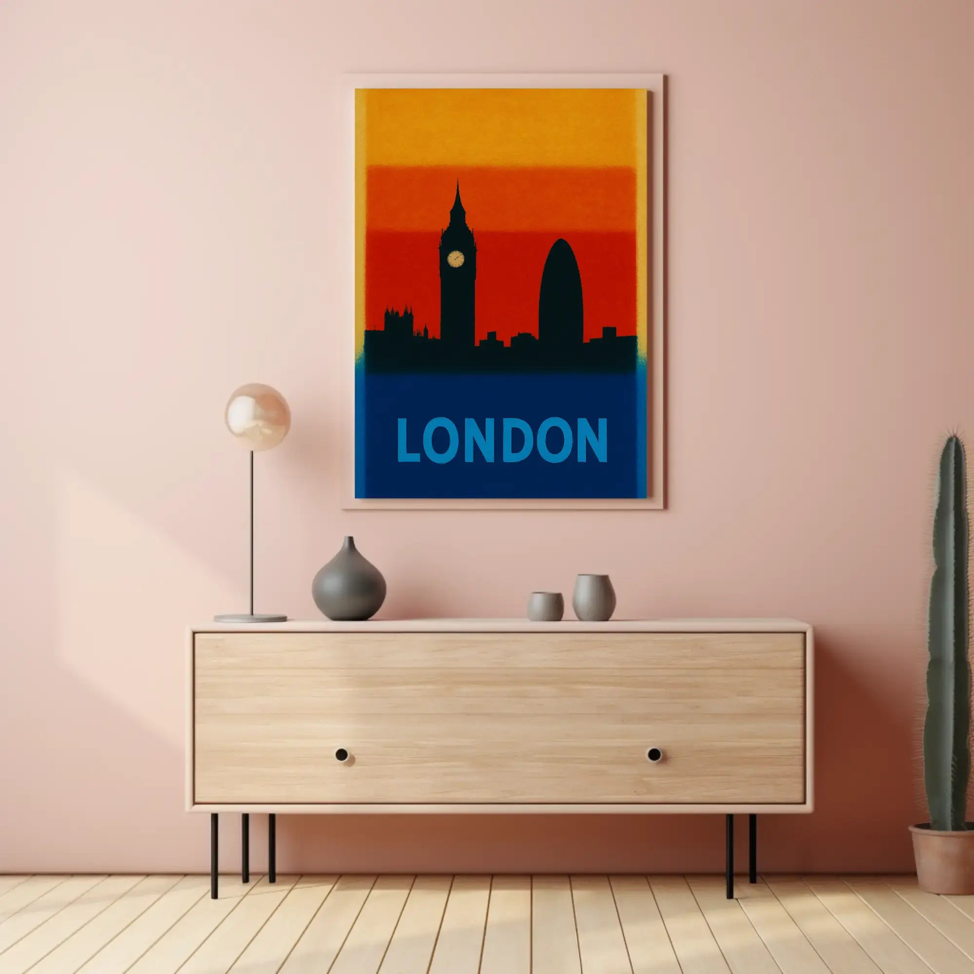 London Skyline Silhouette Modern Travel Poster PosterGoat