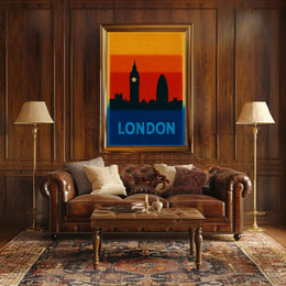 London Skyline Silhouette Modern Travel Poster PosterGoat