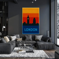 London Skyline Silhouette Modern Travel Poster PosterGoat