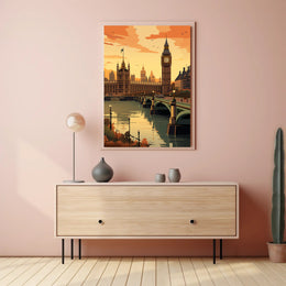 London Sunset Big Ben Urban Cityscape Poster PosterGoat