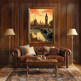 London Sunset Big Ben Urban Cityscape Poster PosterGoat