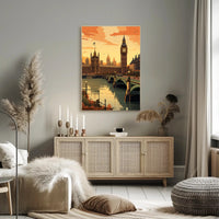 London Sunset Big Ben Urban Cityscape Poster PosterGoat