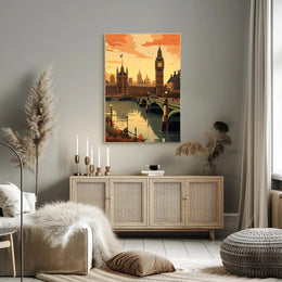 London Sunset Big Ben Urban Cityscape Poster PosterGoat
