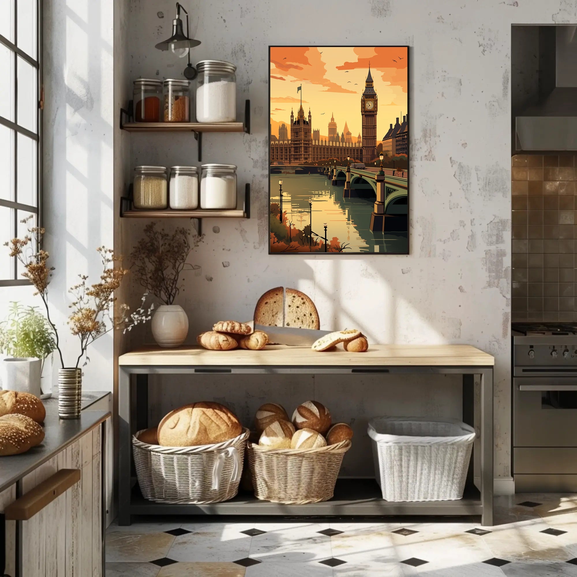 London Sunset Big Ben Urban Cityscape Poster PosterGoat