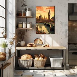 London Sunset Big Ben Urban Cityscape Poster PosterGoat
