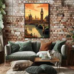 London Sunset Big Ben Urban Cityscape Poster PosterGoat