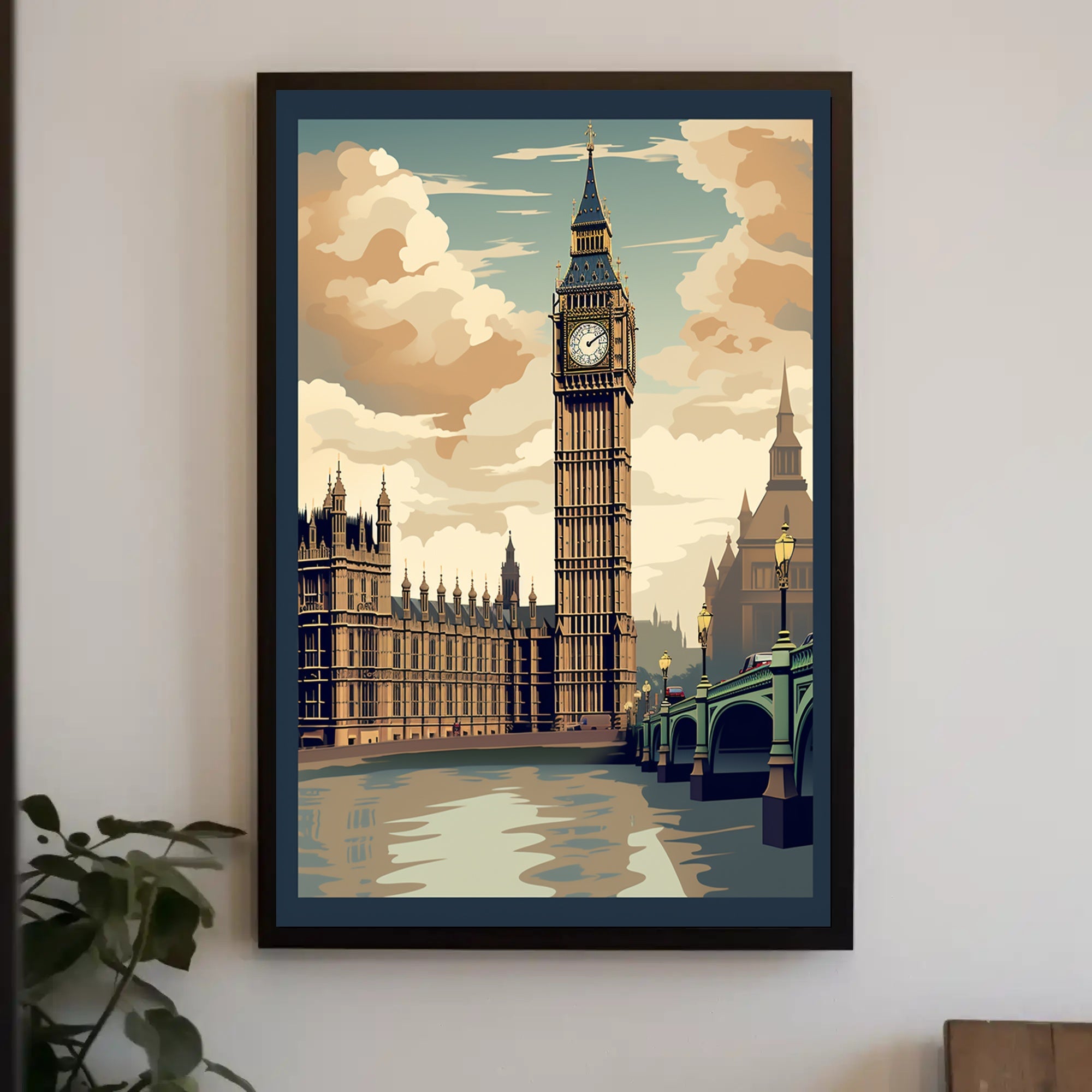 London's Iconic Big Ben Vintage Travel Poster PosterGoat