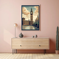 London's Iconic Big Ben Vintage Travel Poster PosterGoat