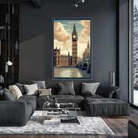 London's Iconic Big Ben Vintage Travel Poster PosterGoat