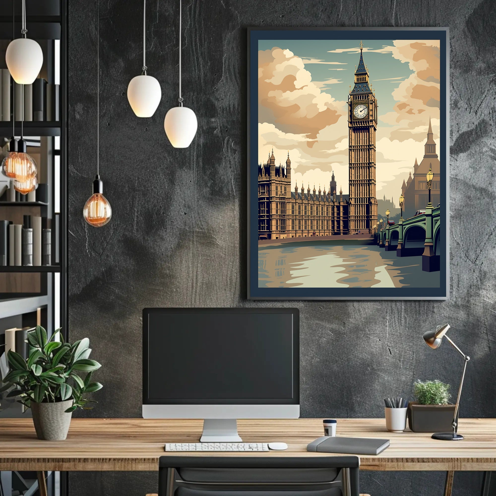 London's Iconic Big Ben Vintage Travel Poster PosterGoat