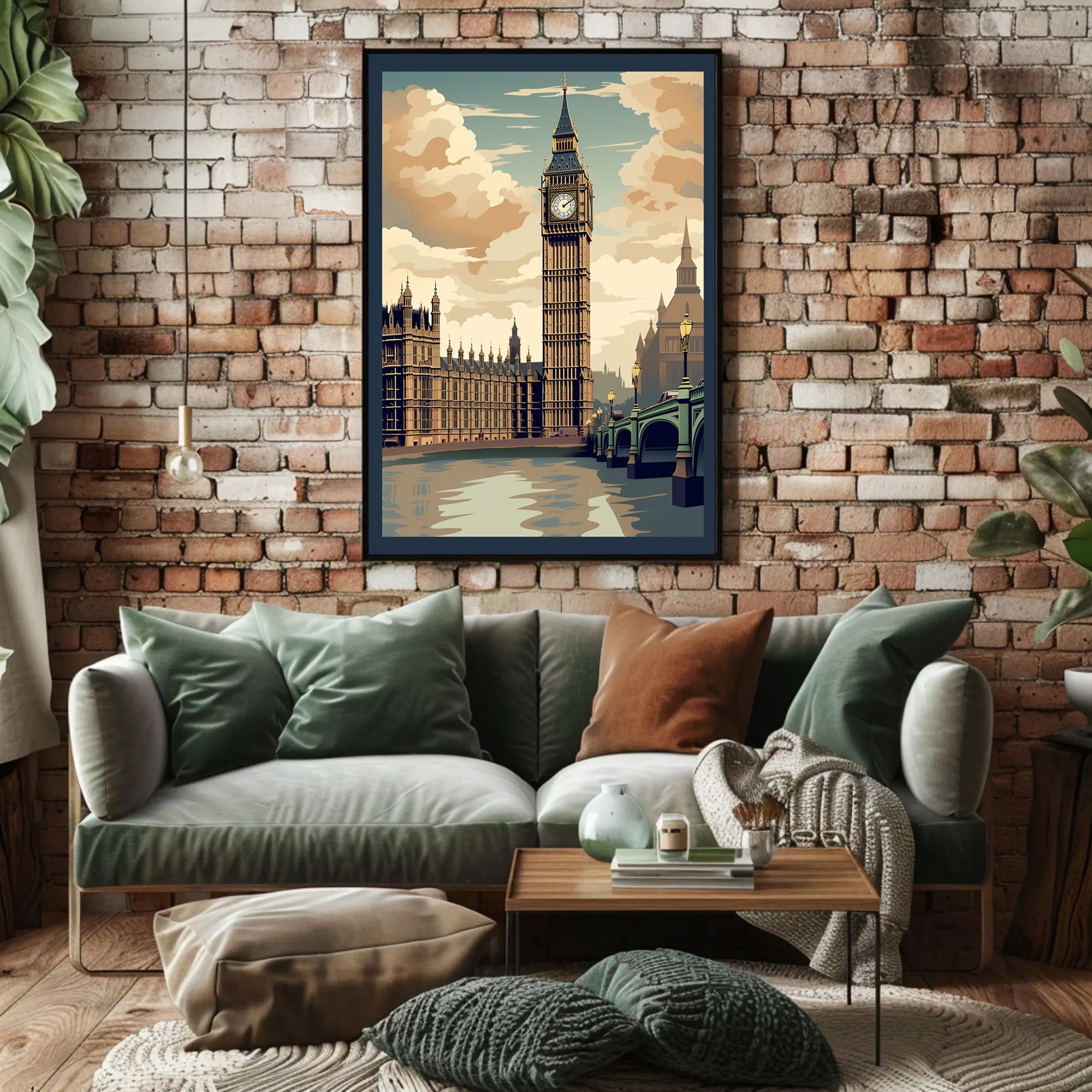 London's Iconic Big Ben Vintage Travel Poster PosterGoat