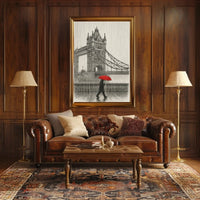 London's Tower Bridge Rainy Day Sketch: Travel Poster PosterGoat