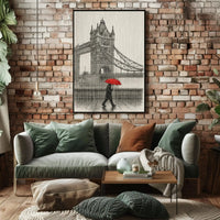 London's Tower Bridge Rainy Day Sketch: Travel Poster PosterGoat
