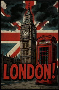 London's Vintage Icons Travel Poster PosterGoat