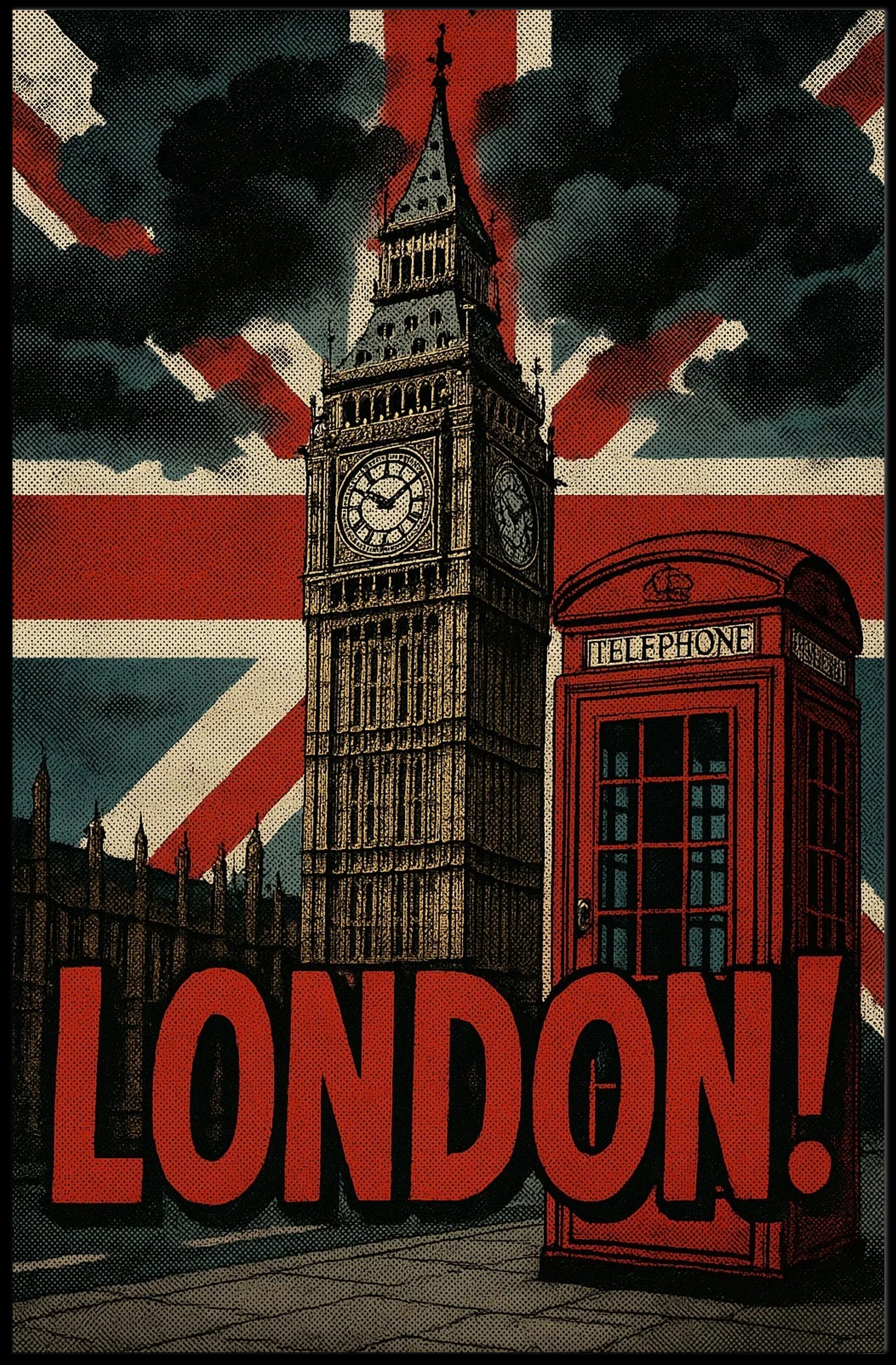 London's Vintage Icons Travel Poster PosterGoat