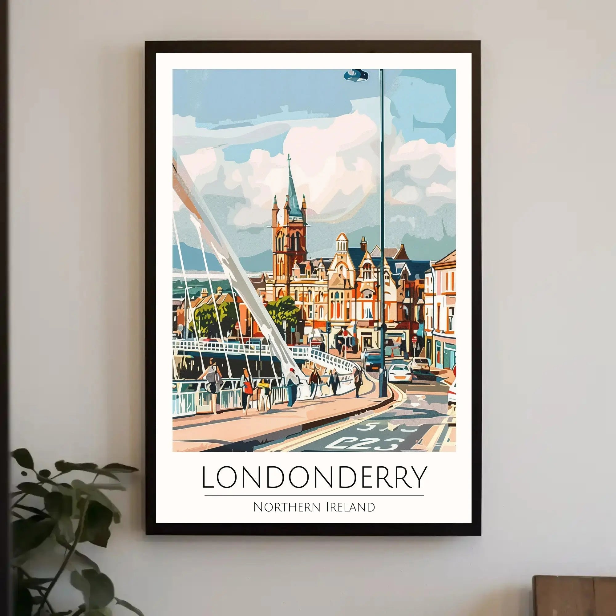Londonderry Northern Ireland Travel Poster Wall Art Print PosterGoat