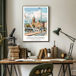 Londonderry Northern Ireland Travel Poster Wall Art Print PosterGoat
