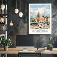 Londonderry Northern Ireland Travel Poster Wall Art Print PosterGoat
