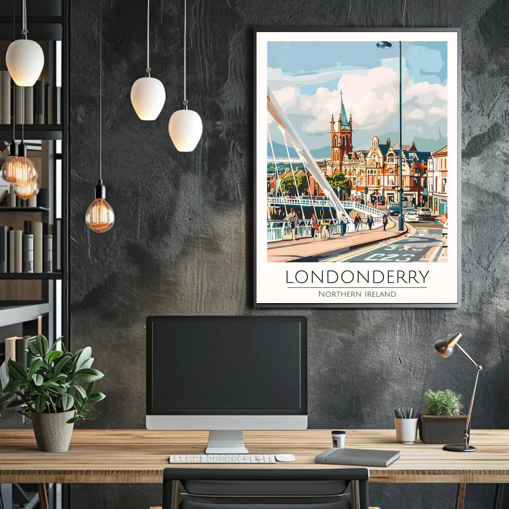 Londonderry Northern Ireland Travel Poster Wall Art Print PosterGoat